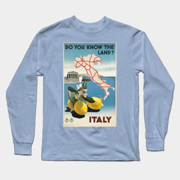 Vintage Travel - Italy Long Sleeve T-Shirt by Culturio